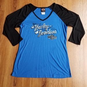 Womens Harley-Davidson 3/4 sleeve tee LG